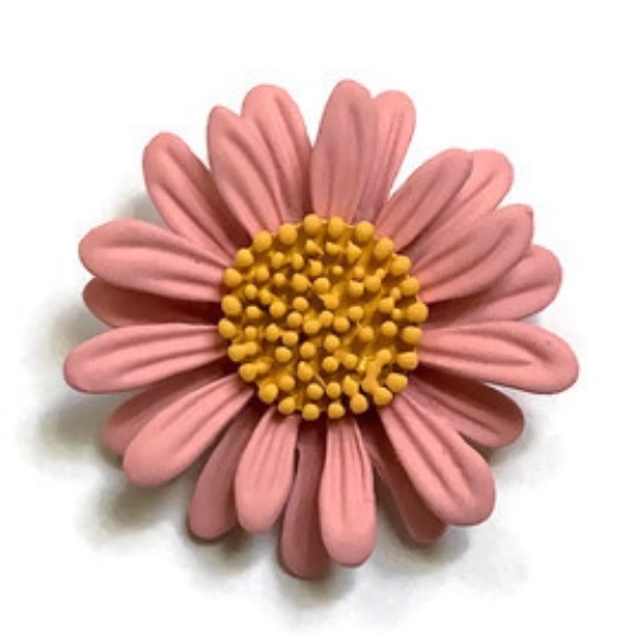 Jewelry - Pink and Yellow Enamel Daisy Brooch